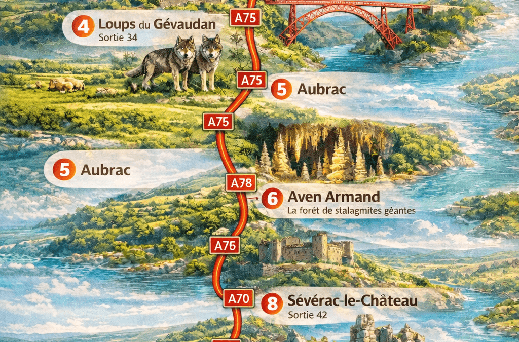 A75 : 12 étapes et sites à visiter entre Clermont-Ferrand et Montpellier